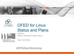 OFED for Linux Status and Plans
