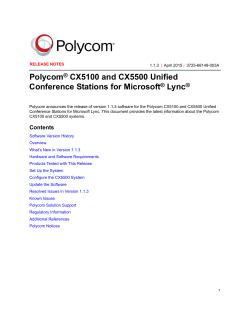 Release Notes for Polycom CX5100 and CX5500 Unified
