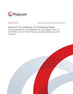 PolycomÂ® UC Software 4.0.9 Release Notes