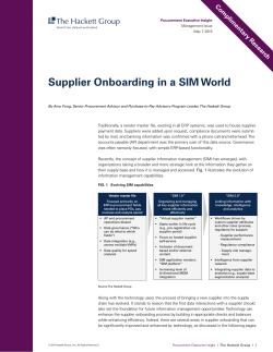 Supplier Onboarding in a SIM World