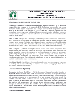 Faculty positions advt - March 2015