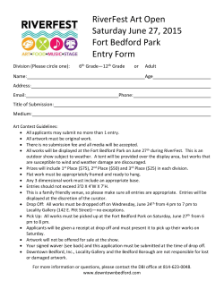 RiverFest Art Open Saturday June 27, 2015 Fort Bedford Park Entry