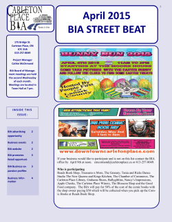 April 2015 BIA STREET BEAT