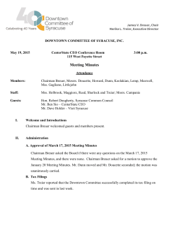 May 19, 2015 Meeting Minutes - Downtown Committee of Syracuse