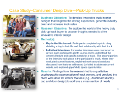 Case StudyâConsumer Deep DiveâPick-Up Trucks