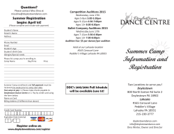 Summer 2015 Brochure - Doylestown Dance Centre