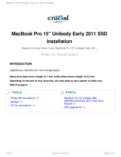 MacBook Pro 15" Unibody Early 2011 SSD Installation