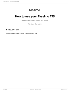 How to use your Tassimo T45