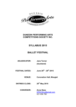 SYLLABUS 2015 BALLET FESTIVAL