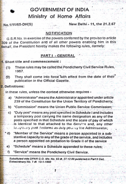 Pondicherry Civil Service Rules, 1967