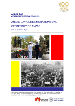 ANZAC Commemoration Fund Guidelines