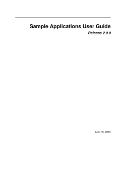Sample Applications User Guide Release 2.0.0