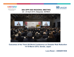 UNISDR Outcomes of the WCDRR
