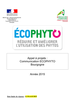Appel A Projets Communication ECOPHYTO Bourgogne 2015