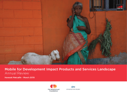 Mobile for Development Impact Products and Services Landscape