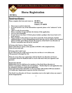 Instructions: Horse Registration