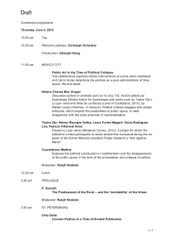 Conference programme Thursday June 4, 2015