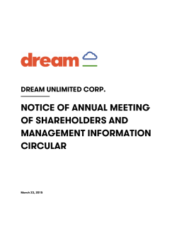 notice of annual meeting of shareholders and management