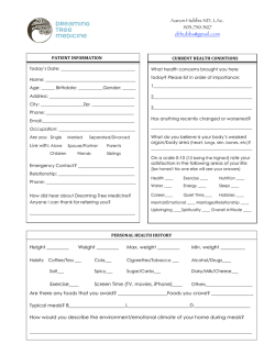 DTM new patient intake - Dreaming Tree Medicine