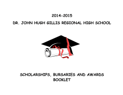 2014-2015 Scholarships, Bursaries and Awards Booklet
