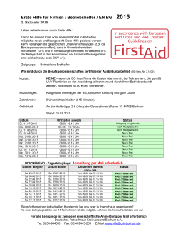 Erste Hilfe fÃ¼r Firmen / Betriebshelfer / EH BG 2015