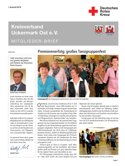 I. Quartal 2015 - DRK Kreisverband Uckermark Ost e.V.