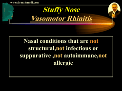Stuffy Nose Vasomotor Rhinitis