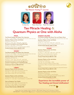 Tao Miracle Healing Quantum Physics at One with Aloha
