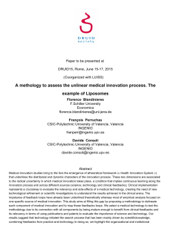 A methology to assess the unlinear medical innovation process. The