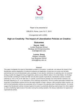 High on Creativity: The Impact of Liberalization Policies on Creative