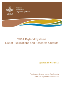 2014 List of Publications - Dryland Systems