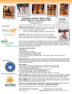 2015 Bike Camp Information - Down Syndrome Association Of