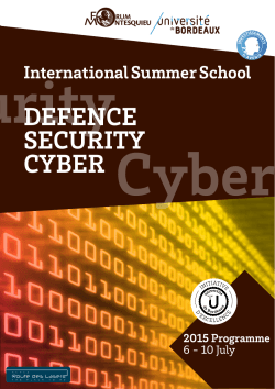 DSC Summer School - Ecole d`Ã©tÃ© Defence security cyber I Du 6 au