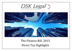 Direct Tax Highlights, Budget 2015