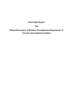 Internship Report - BRAC University Institutional Repository