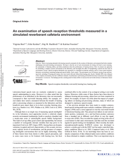 An examination of speech reception thresholds measured in a