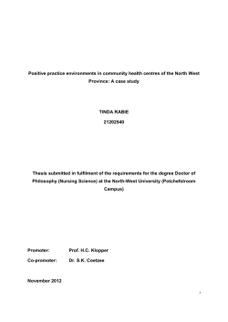 Positive practice environments in community health centres of the