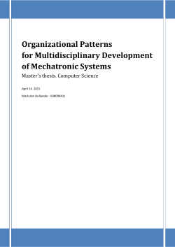 Organizational Patterns for Multidisciplinary Development of