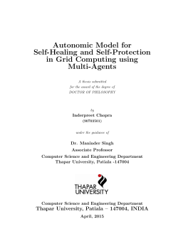 Autonomic Model for Self-Healing and Self