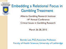 Embedding a Relational Focus in Gambling Treatment