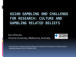 Asian gambling and challenge for research