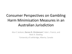 Consumer perspectives on gambling harm minimisation measures