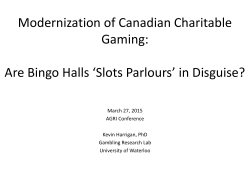 Modernization of Canadian Charitable Gaming: Are Bingo Halls