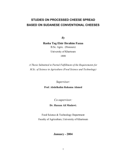 STUDIES ON PROCESSED CHEESE SPREAD