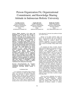 Person Organization Fit, Organizational Commitment, and