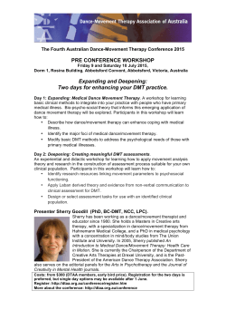 PRE CONFERENCE WORKSHOPS Expanding and