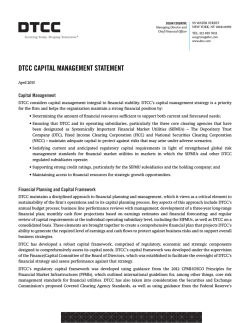DTCC CAPITAL MANAGEMENT STATEMENT