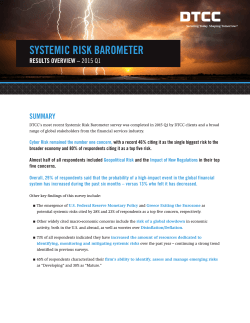 Q1 2015 Systemic Risk Barometer Study