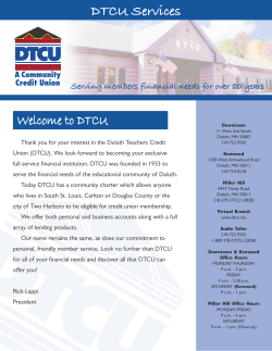 DTCU Services Welcome to DTCU