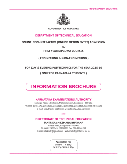 INFORMATION BROCHURE - Dept of Technical Education